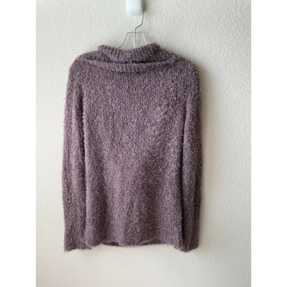 BCBG Purple Knit Long Sleeve Cowl Neck Pullover Sw - Picture 3 of 4